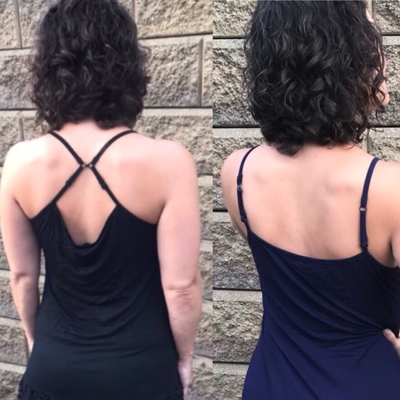 Taupe Double Ruffle Dress Extender Slip Layered Tiered Dress Multi-Way Strap - Picture 5 of 7